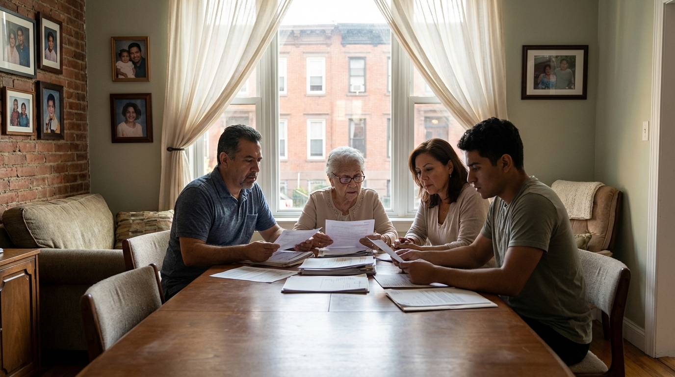 Family reviewing notice from medicaid estate recovery